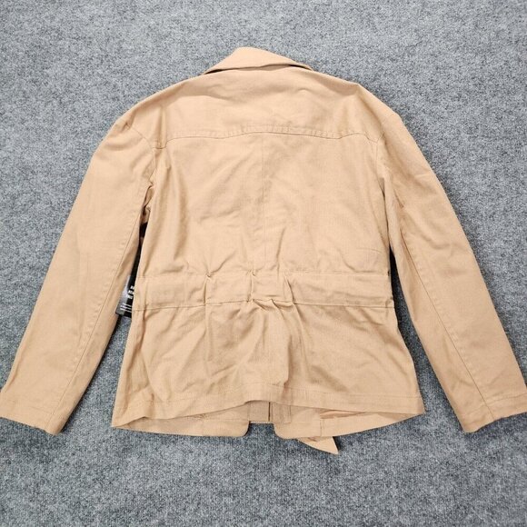 NEW Express Twill Oversized Belted Utility Jacket Brown Women's Small $138 - Picture 3 of 14
